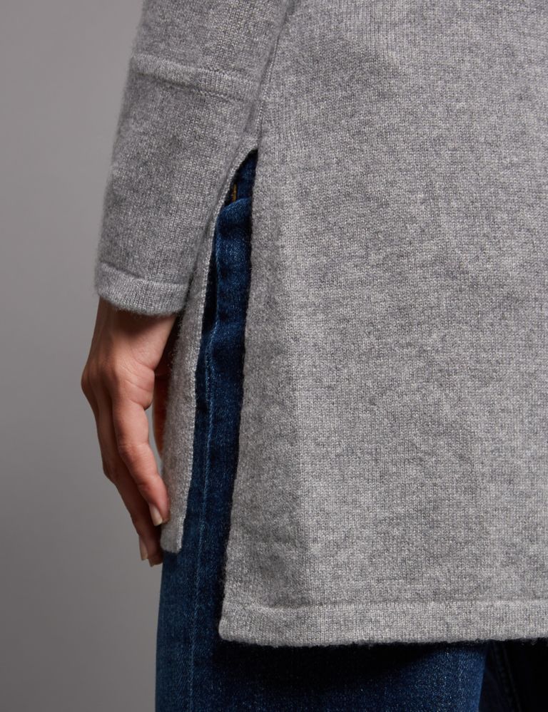 Pure Cashmere Textured Longline Jumper 5 of 5