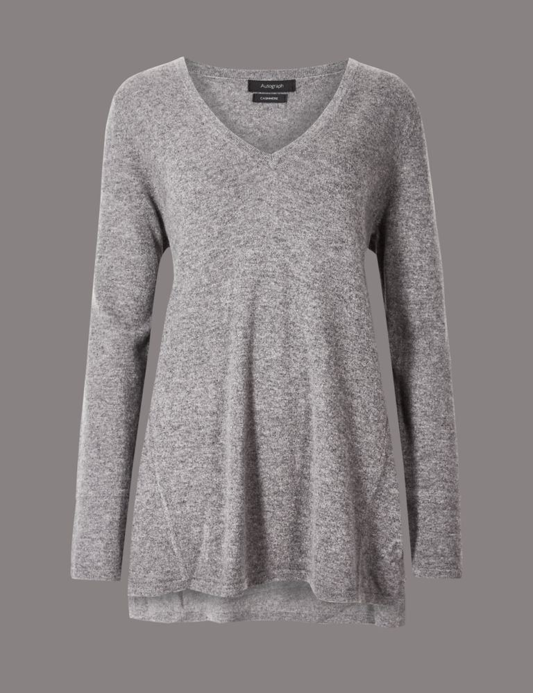Pure Cashmere Textured Longline Jumper 2 of 5