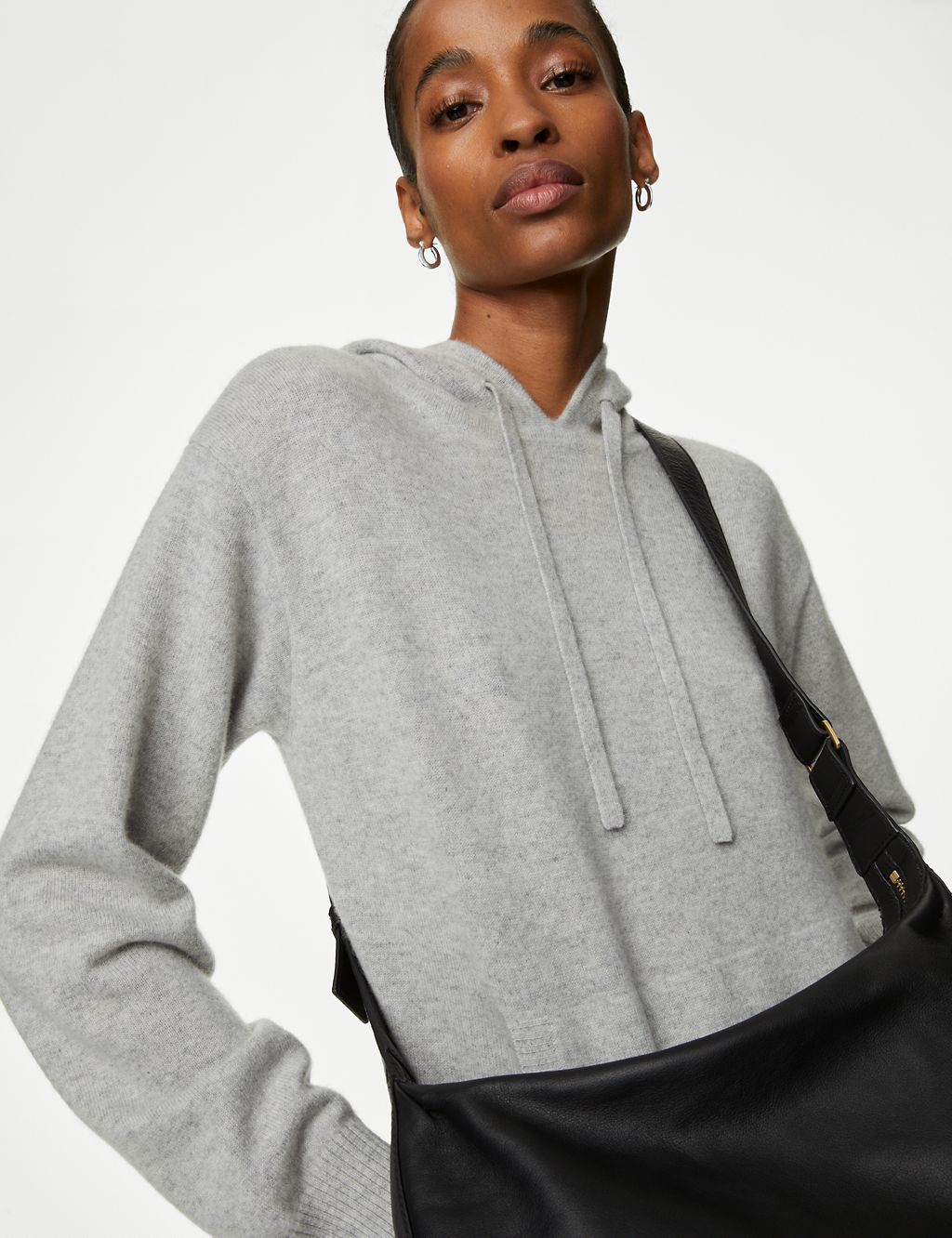 Pure Cashmere Textured Relaxed Hoodie 3 of 7