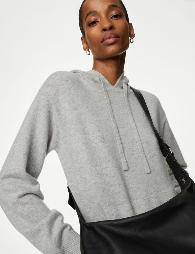 Pure Cashmere Textured Relaxed Hoodie | Autograph | M&S