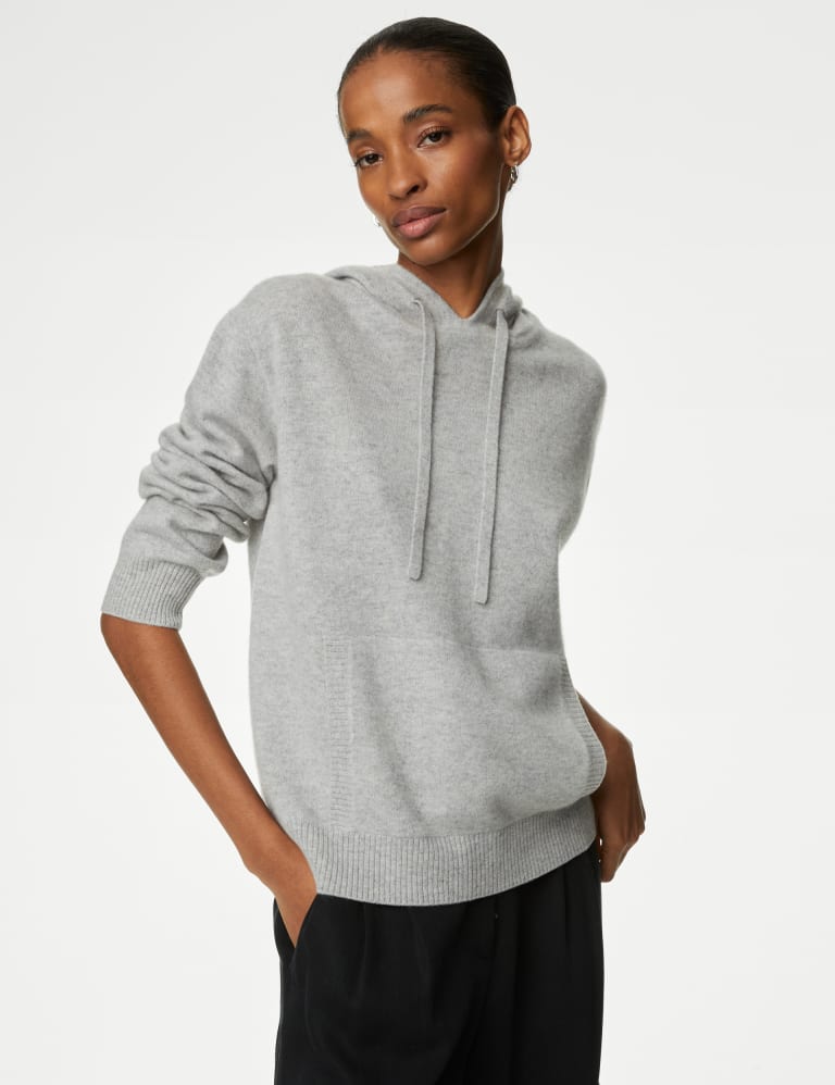 Pure Cashmere Textured Relaxed Hoodie | Autograph | M&S