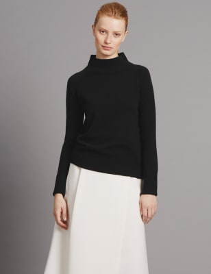 marks and spencer black roll neck