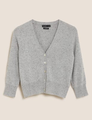 Pure Cashmere Cardigan in Grey