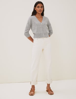 Pure cashmere hot sale cropped cardigan