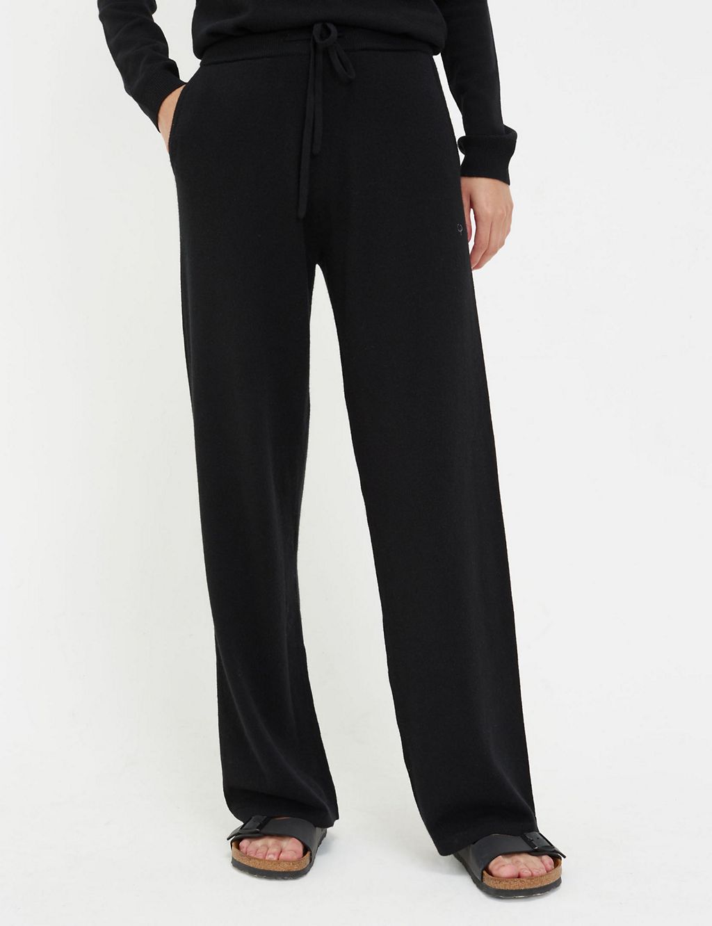 Pure Cashmere Wide Leg Joggers 3 of 5