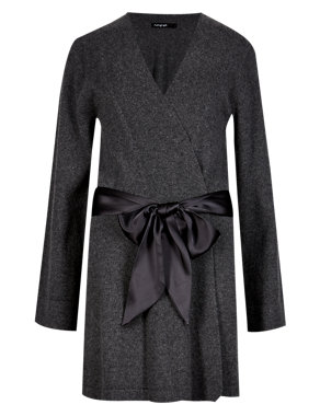 Pure Cashmere Wrap Dressing Gown with Belt Image 2 of 3
