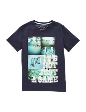 Pure Cotton 'It's Not Just A Game' Slogan Boys T-Shirt (5-14 Years) Image 2 of 5