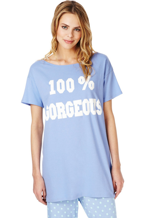 Pure Cotton 100% Gorgeous Pyjama T-Shirt Image 1 of 1