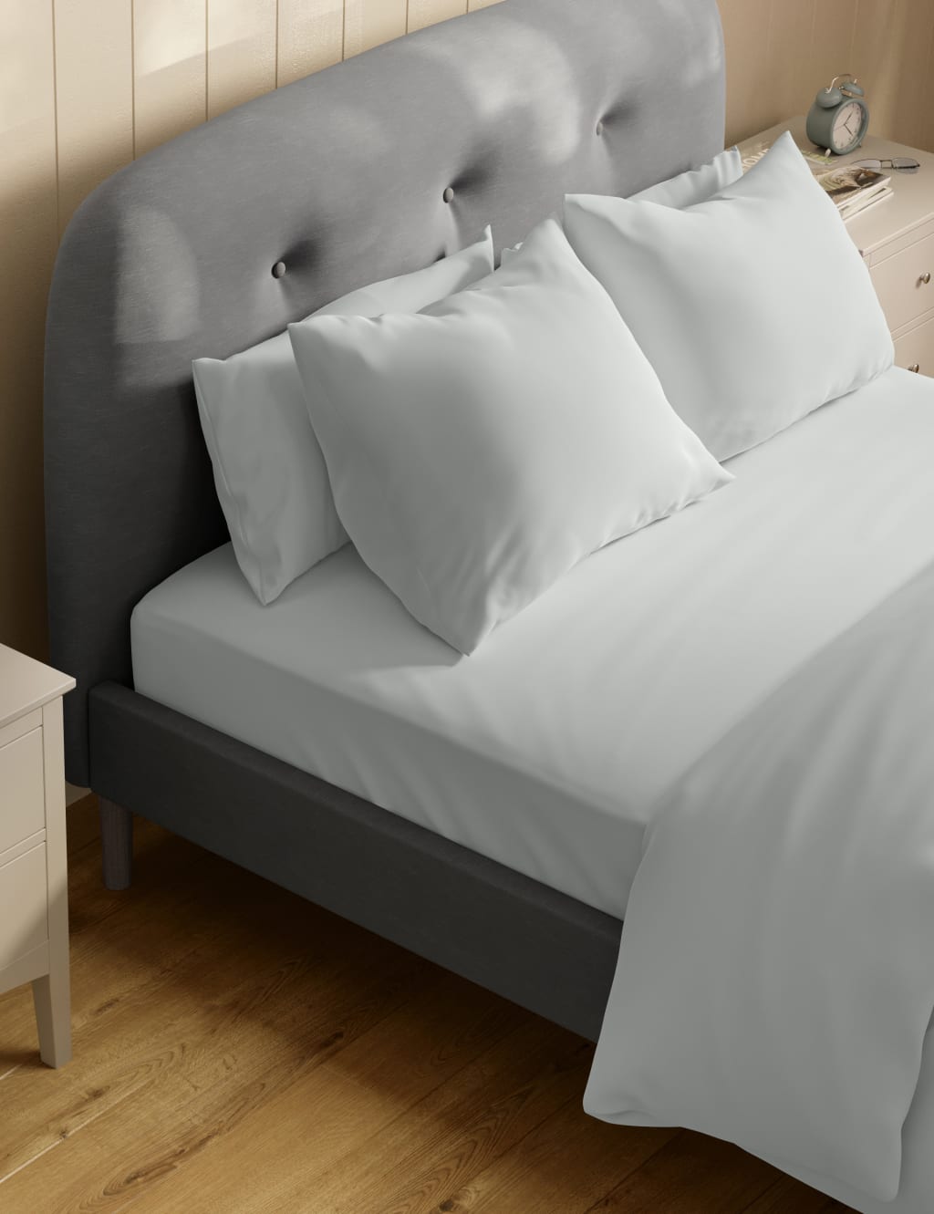 Pure Cotton 180 Thread Count Deep Fitted Sheet M&S Collection M&S