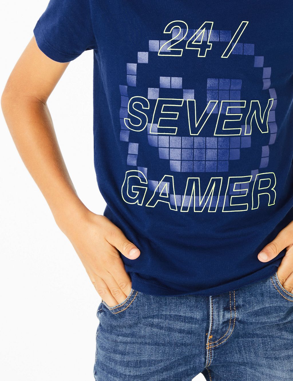 Pure Cotton 24/Seven Gamer Slogan T-Shirt (3-16 Yrs) 2 of 5
