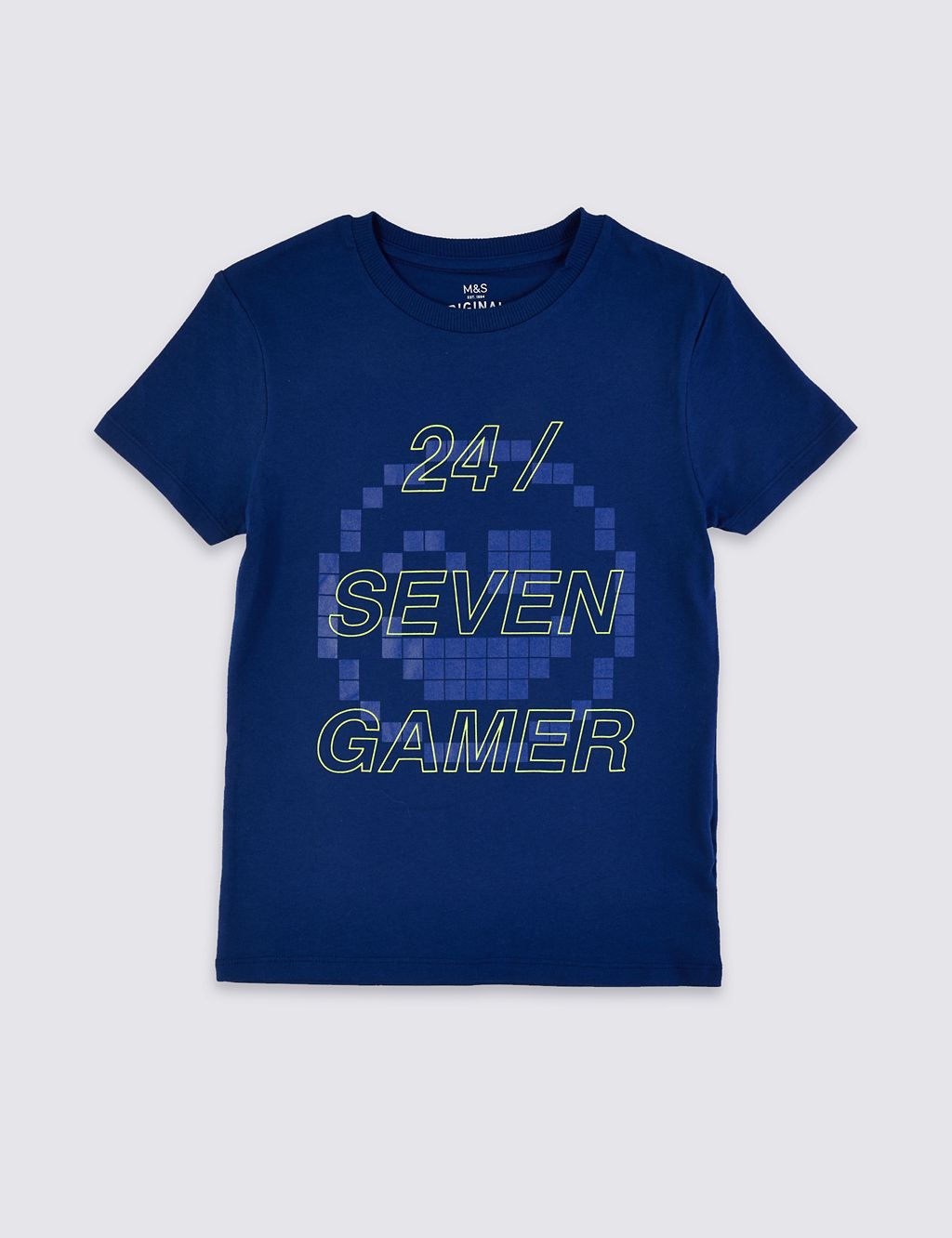Pure Cotton 24/Seven Gamer Slogan T-Shirt (3-16 Yrs) 1 of 5