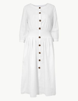 Mid sleeve midi outlet dress