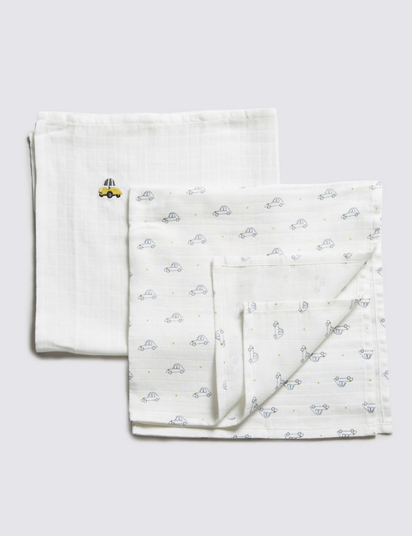 Pure Cotton 4 Pack Muslin Square Image 1 of 1