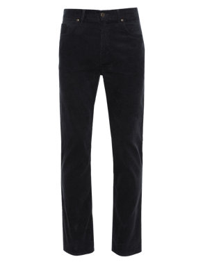 Pure Cotton 5 Pocket Tapered Leg Corduroy Trousers Image 2 of 5