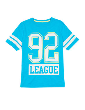 Pure Cotton 92 League Print T-Shirt (5-14 Years) Image 2 of 3