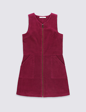 Pure Cotton A-Line Cord Shift Dress (5-14 Years) Image 2 of 3
