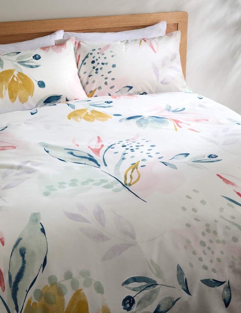 Pure Cotton Abstract Leaf Bedding Set, M&S Collection