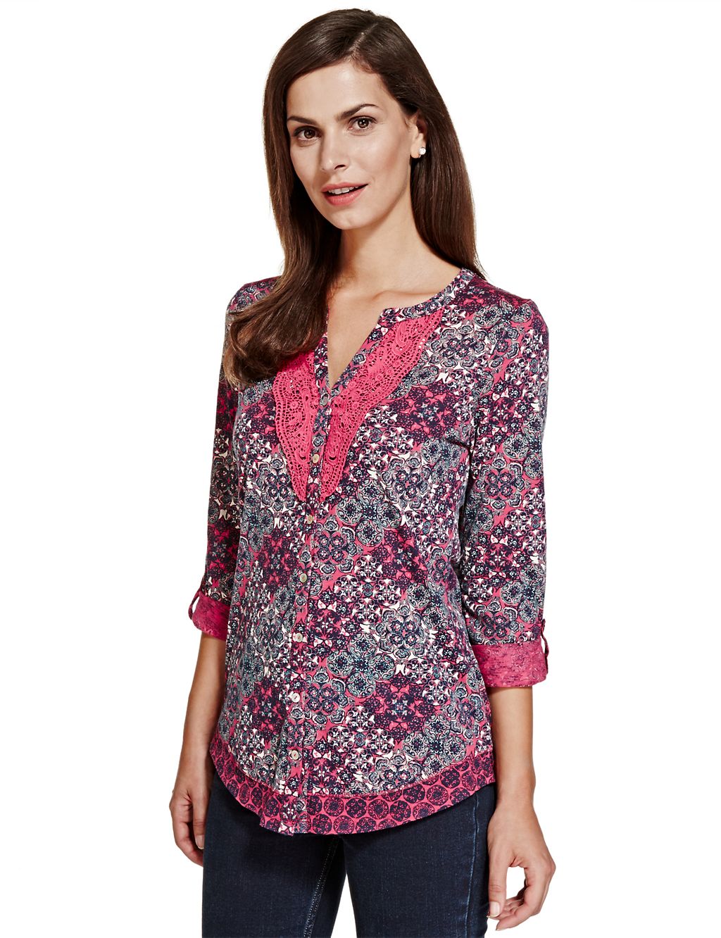 Pure Cotton Abstract Print Blouse 2 of 4
