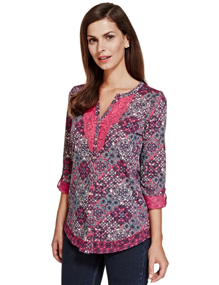 Pure Cotton Abstract Print Blouse 1 of 4