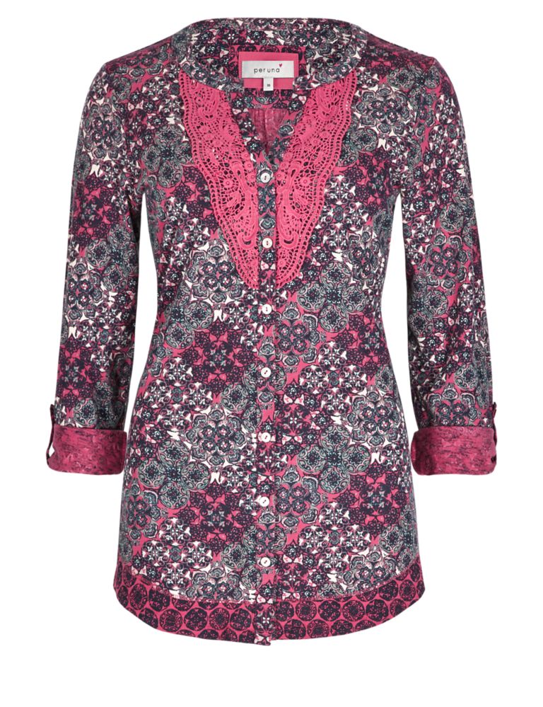 Pure Cotton Abstract Print Blouse 3 of 4