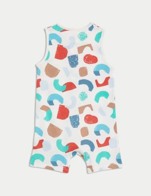 Pure Cotton Abstract Print Romper (0-3 Yrs) Image 2 of 3