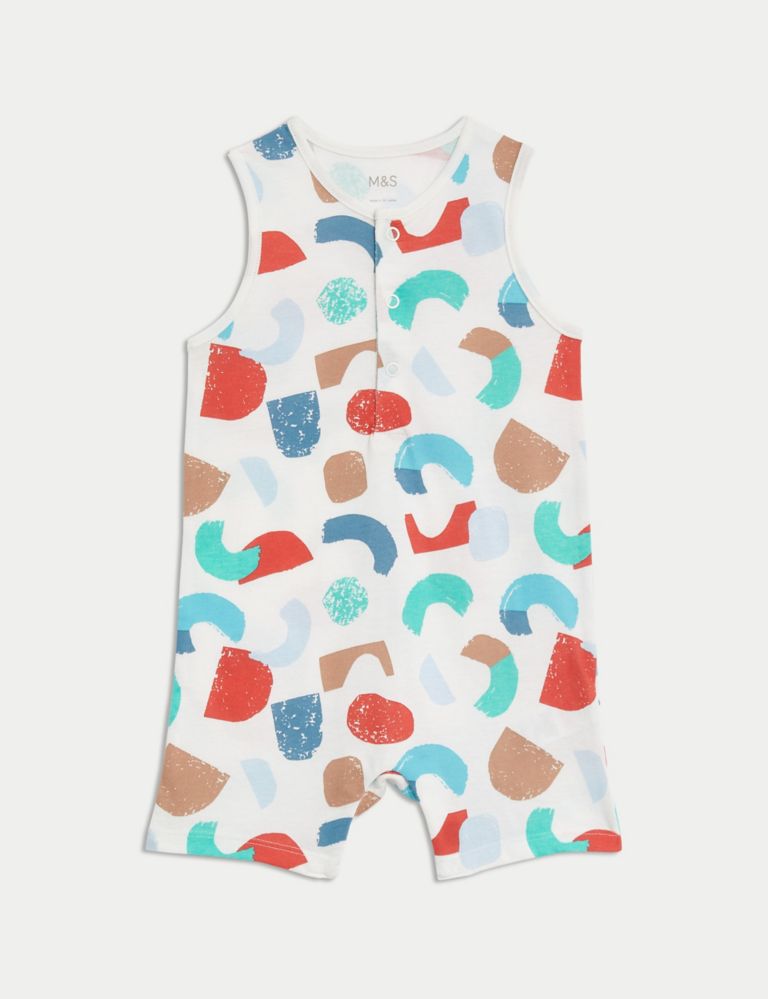 Pure Cotton Abstract Print Romper (0-3 Yrs) 1 of 3