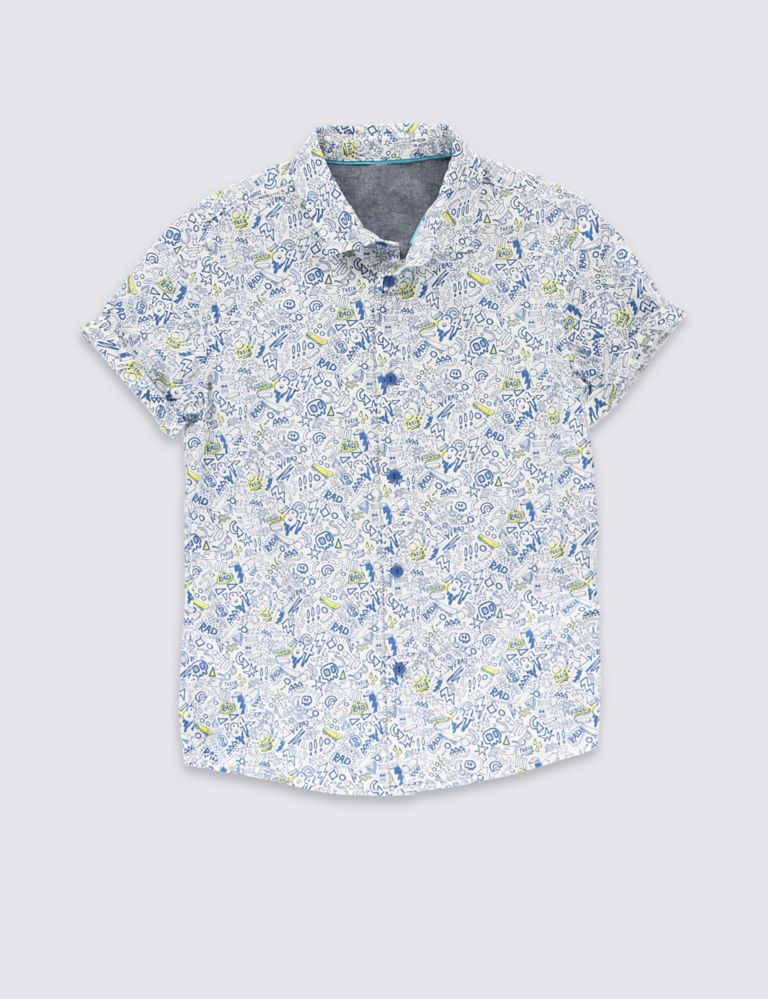Pure Cotton Abstract Print Shirt (5-14 Years) 2 of 3