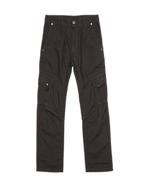Pure Cotton Adjustable Waist Bow Leg Cargo Trousers (5-14 Years) Image 2 of 3