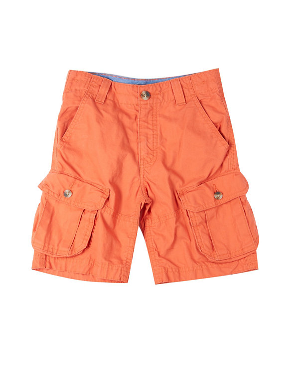 Pure Cotton Adjustable Waist Cargo Shorts (5-14 Years) Image 1 of 2