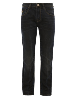 Pure Cotton Adjustable Waist Coated Jeans Image 2 of 4