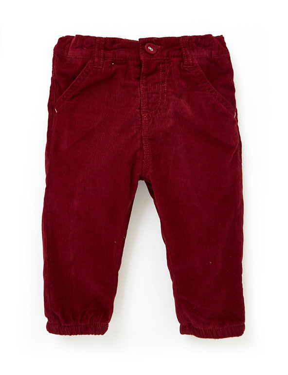 Pure Cotton Adjustable Waist Corduroy Trousers Image 1 of 2