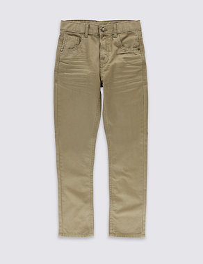 Pure Cotton Adjustable Waist Denim Jeans (5-14 Years) Image 2 of 3
