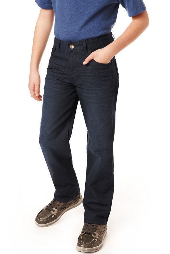 Pure Cotton Adjustable Waist Denim Jeans Image 1 of 1