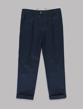 Pure Cotton Adjustable Waist Twill Chino Trousers (1-7 Years) Image 2 of 3