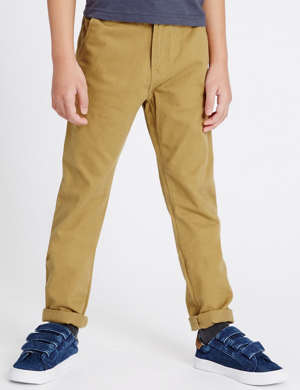 Pure Cotton Adjustable Waistband Chinos (5-14 Years) 2 of 6