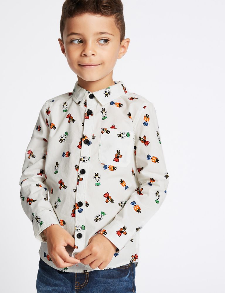Pure Cotton All Over Print Shirt (3 Months - 6 Years) 1 of 6