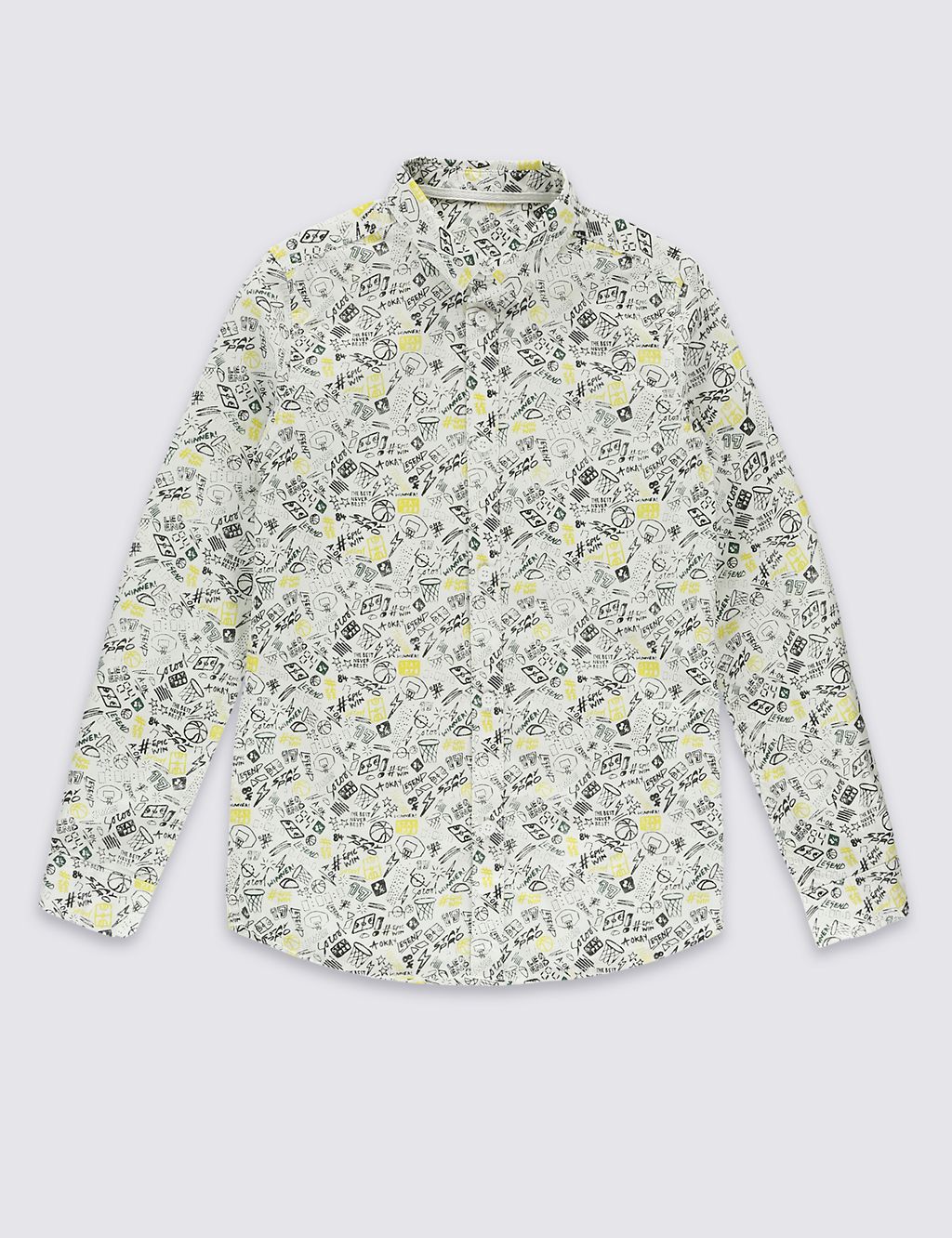 Pure Cotton All Over Print Shirt (5-14 Years) 1 of 5