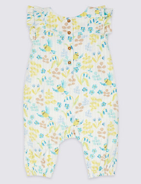 Pure Cotton All Over Print Woven Romper Image 2 of 3