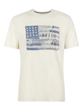Pure Cotton American Flag T-Shirt Image 2 of 3