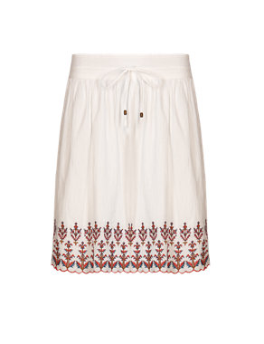 Pure Cotton Anchor Hem Mini Skirt Image 2 of 5
