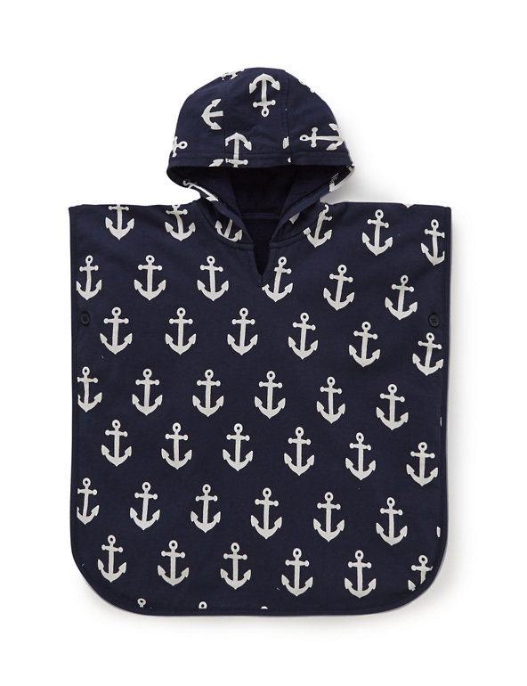 Pure Cotton Anchor Print Poncho Image 1 of 2