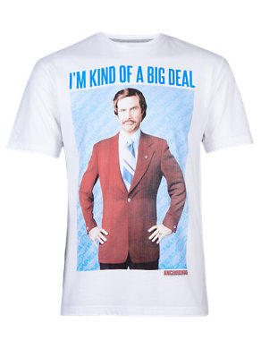 Pure Cotton Anchorman T-Shirt Image 2 of 3