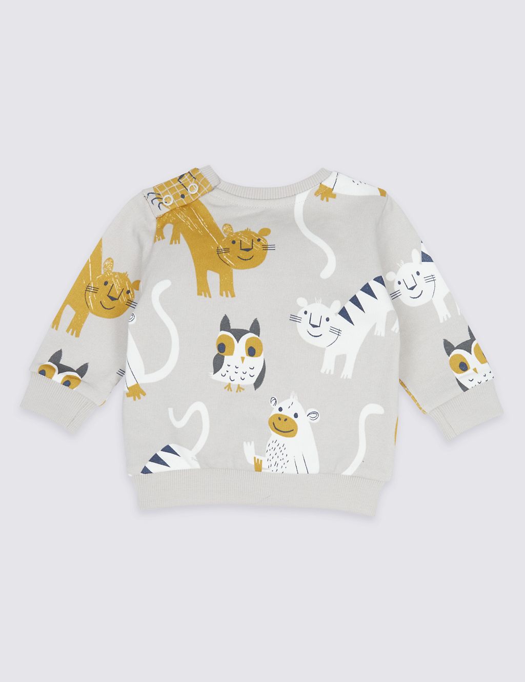 Pure Cotton Animal Print Baby Sweatshirt 1 of 5