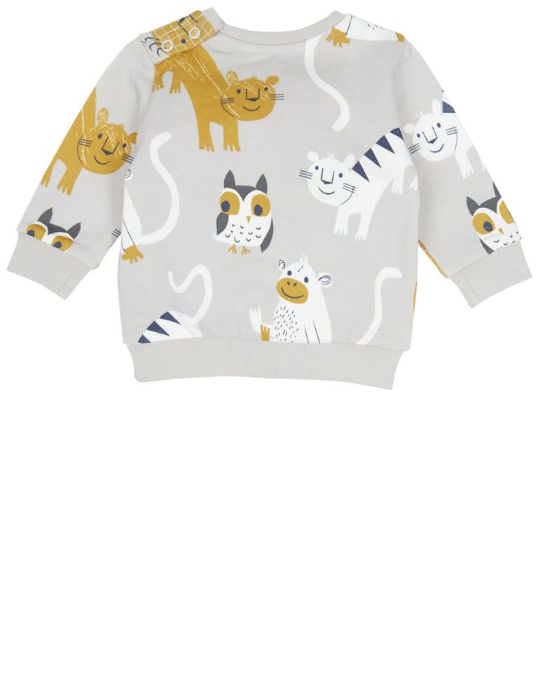 Pure Cotton Animal Print Baby Sweatshirt 5 of 5