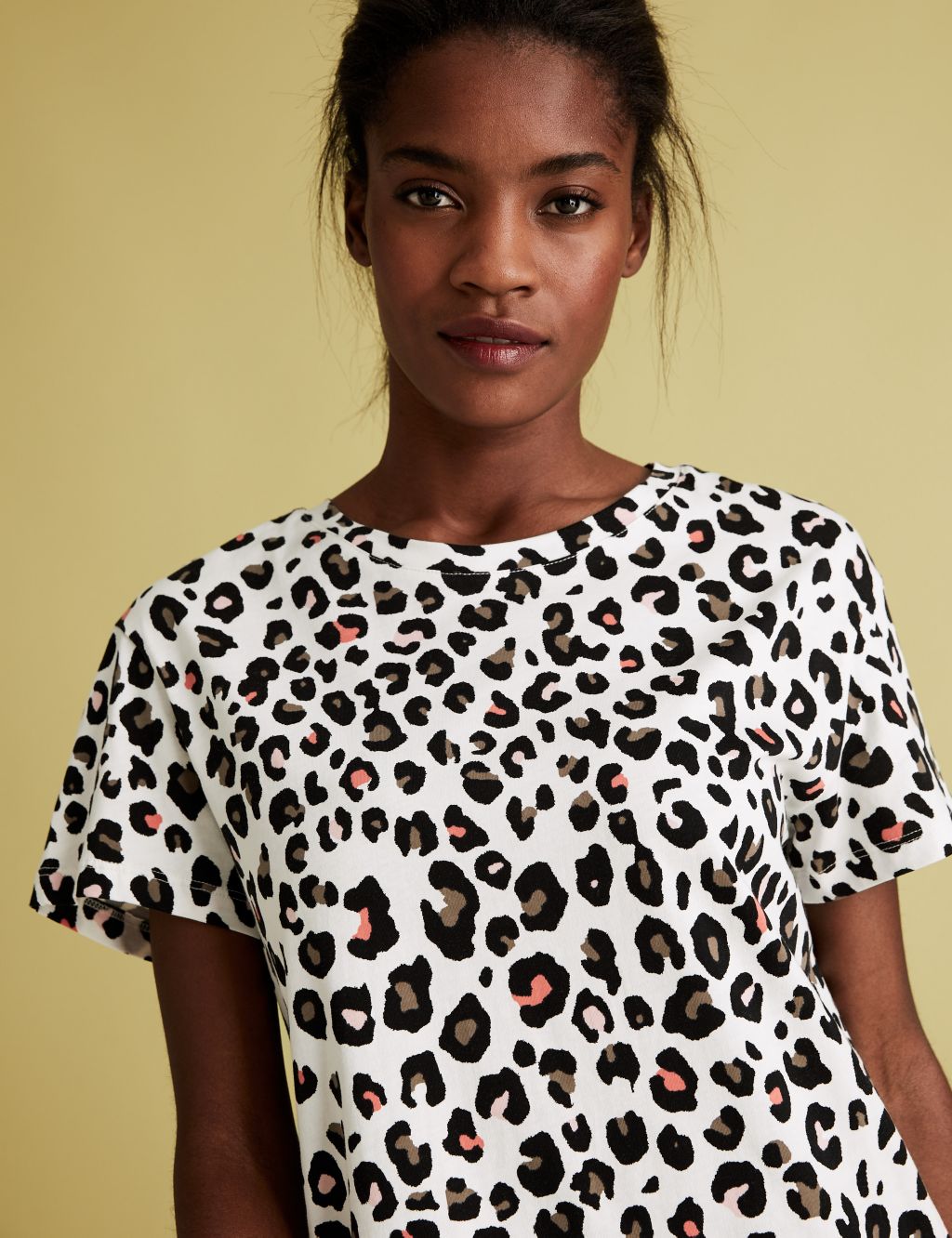 Pure Cotton Animal Print Mini T-Shirt Dress | M&S Collection | M&S
