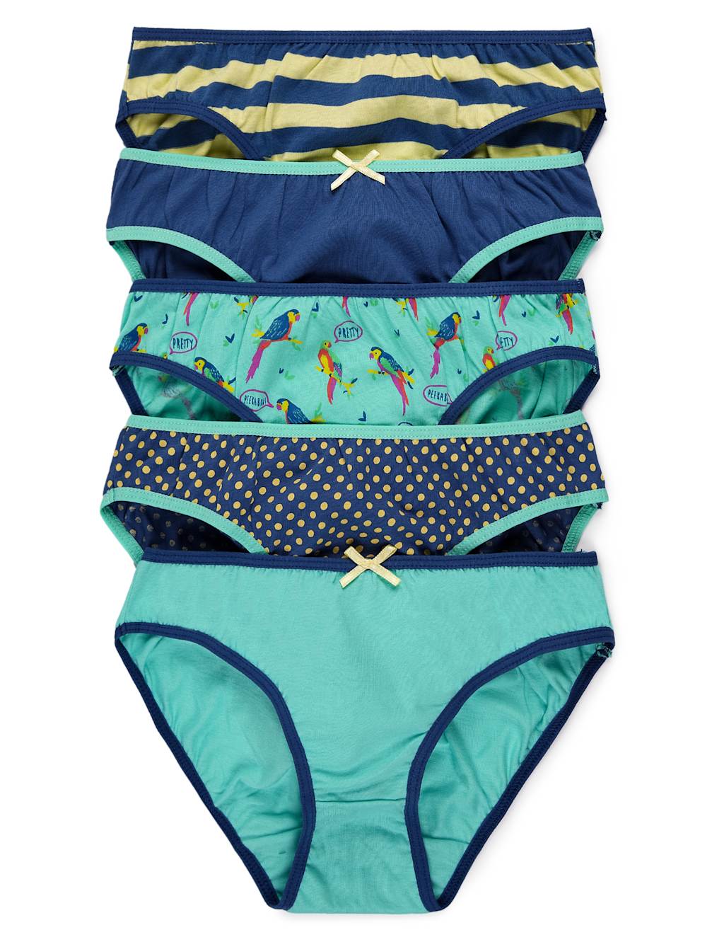 Pure Cotton Assorted Bikini Knickers (616 Years) M&S