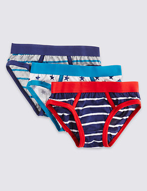 Pure Cotton Assorted Print Briefs (18 Months - 7 Years) Image 2 of 3