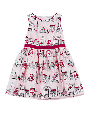 Pure Cotton Assorted Print Prom Dress (1- 7 Years) Image 2 of 3