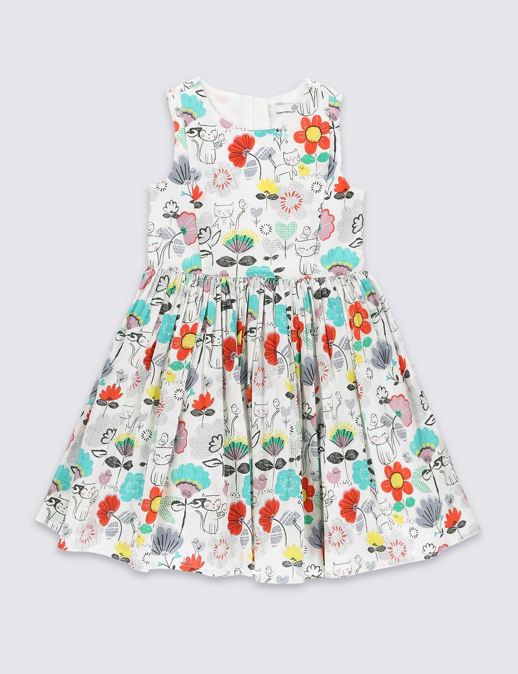 Pure Cotton Assorted Print Prom Dress (1-7 Years) 1 of 5