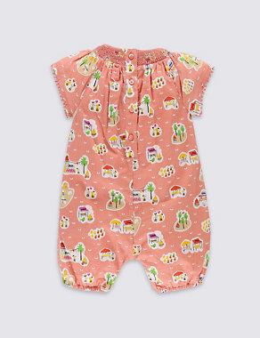 Pure Cotton Assorted Print Romper Image 2 of 3